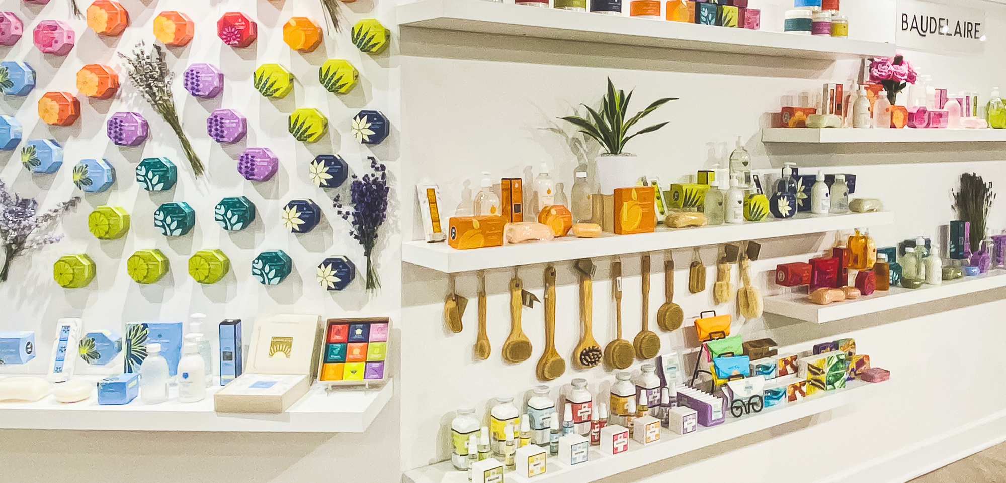 A collection of Baudelaire products displaying various artisanal collections